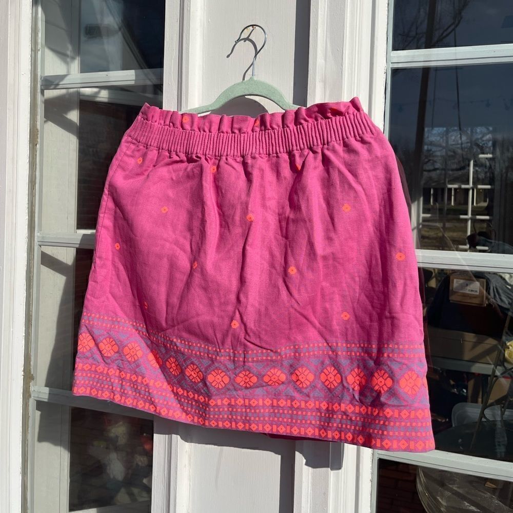 J Crew Neon Cotton Linen Skirt NWT